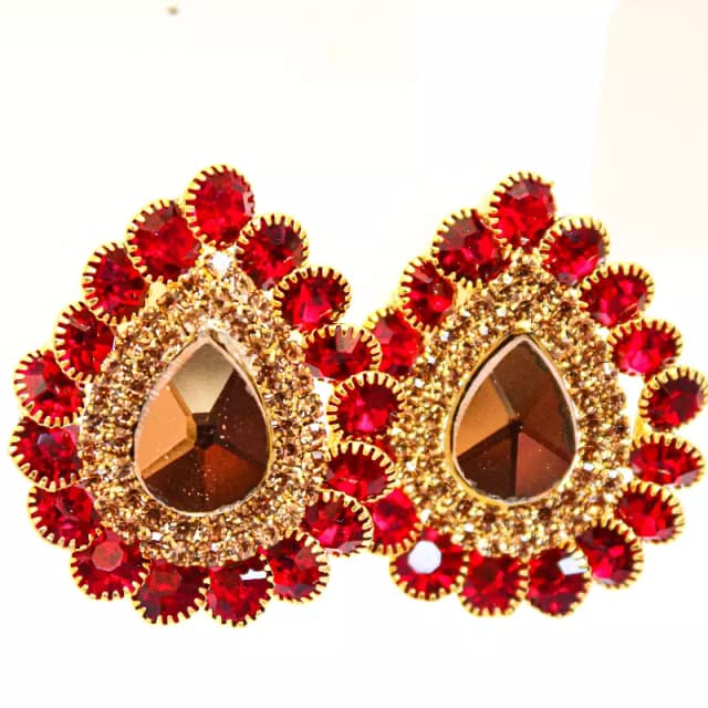 Red and Gold Stylish Earings