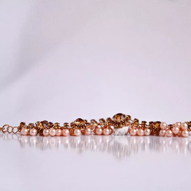 Pearls Embedded in Gold Color Braclet